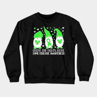 Lyme Disease Awareness Gnome One Fights Alone Lyme Crewneck Sweatshirt